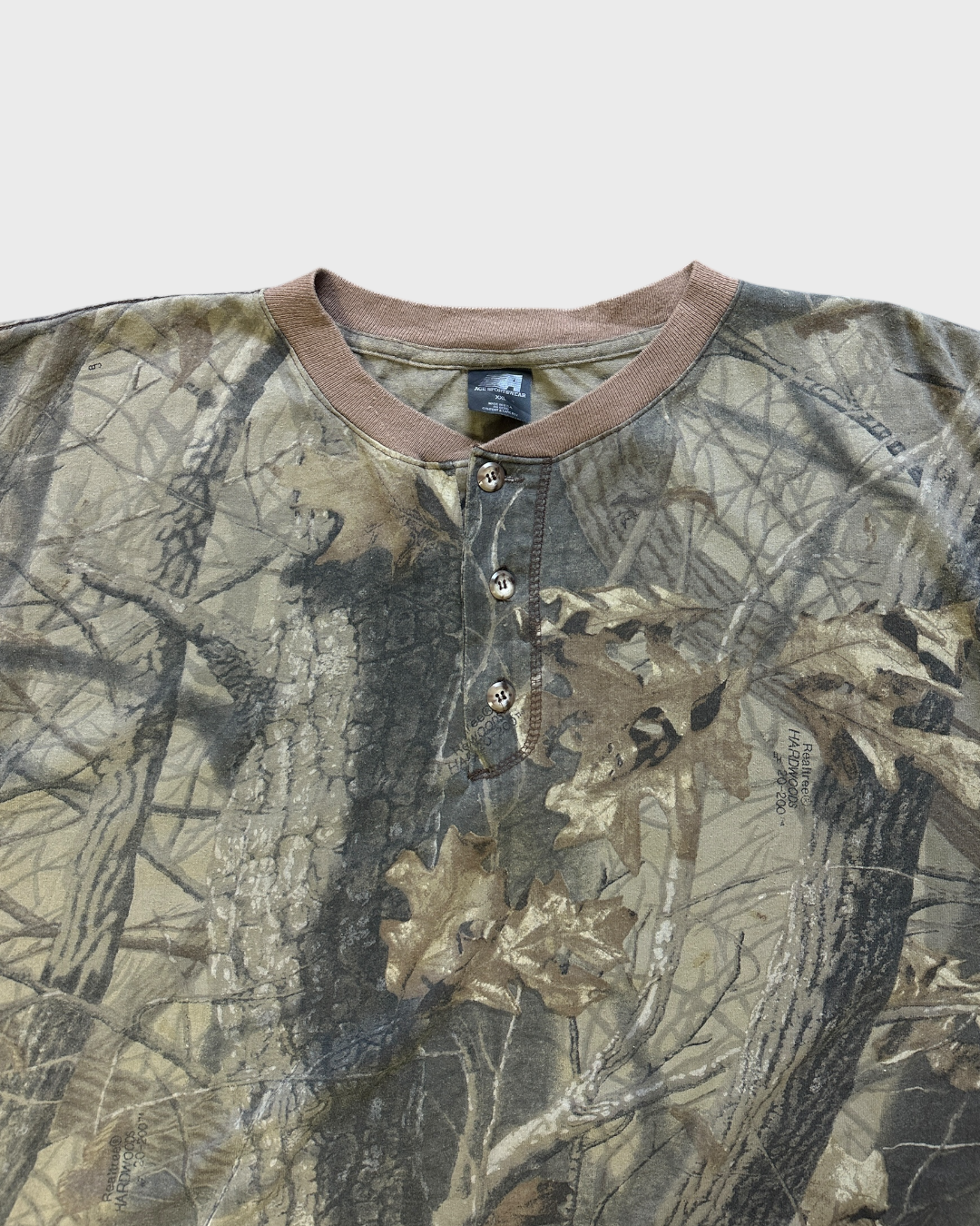 90s realtree camo Henley tee - XL