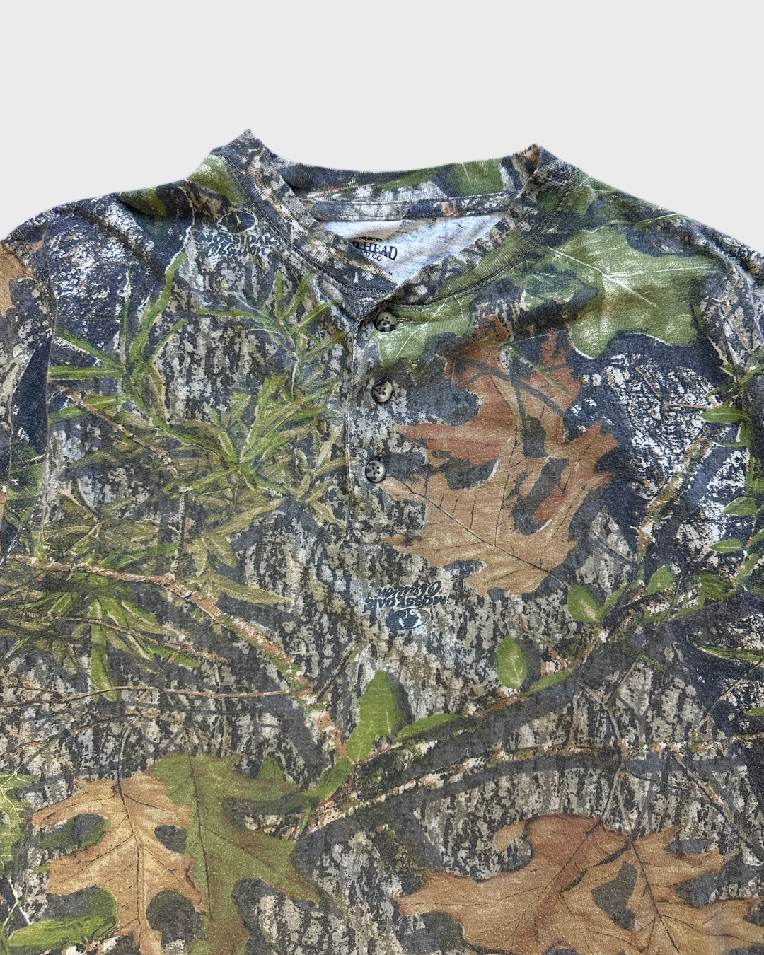 00s mossy oak camo Henley tee - M/L