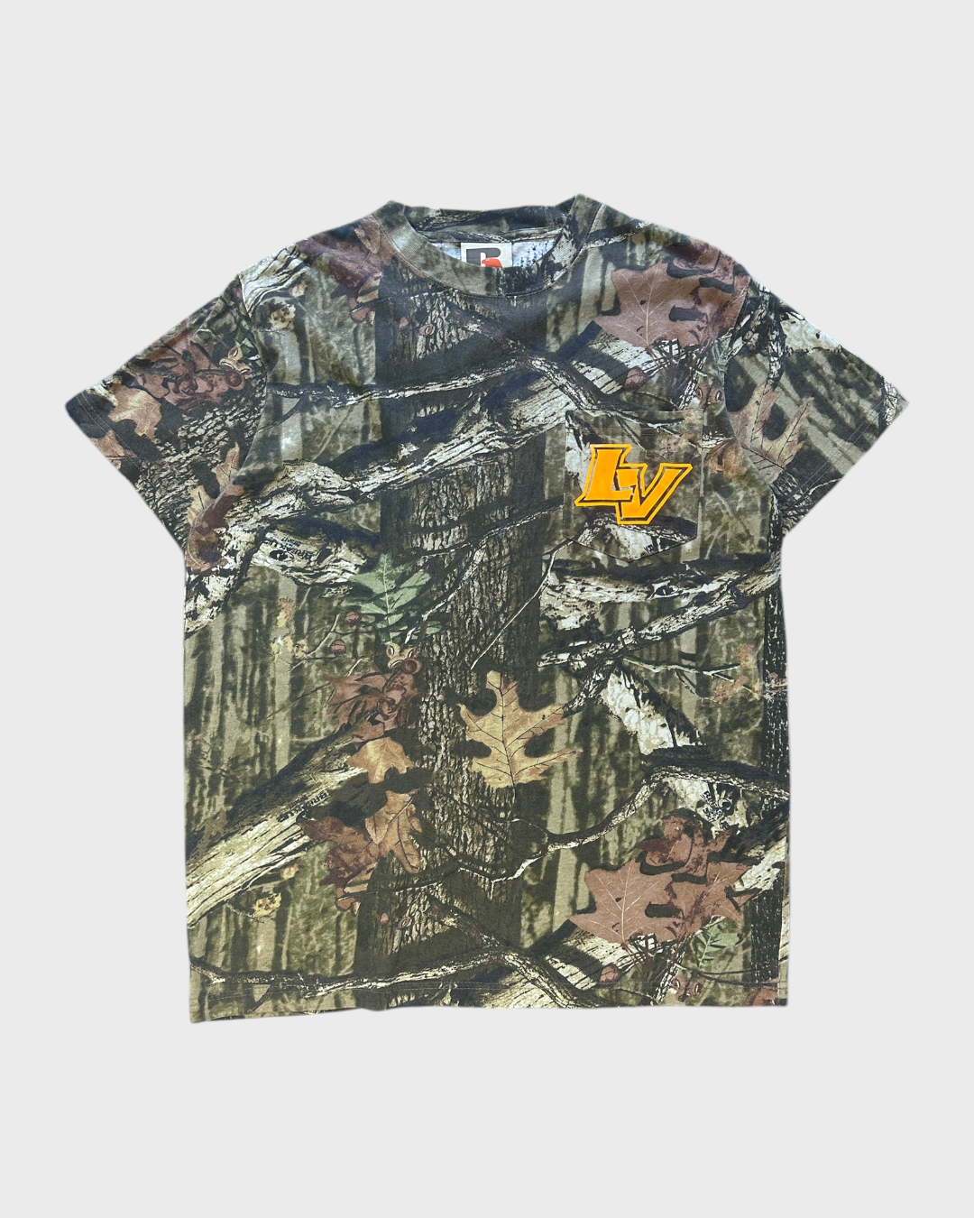 00s mossy oak camo pocket tee - L