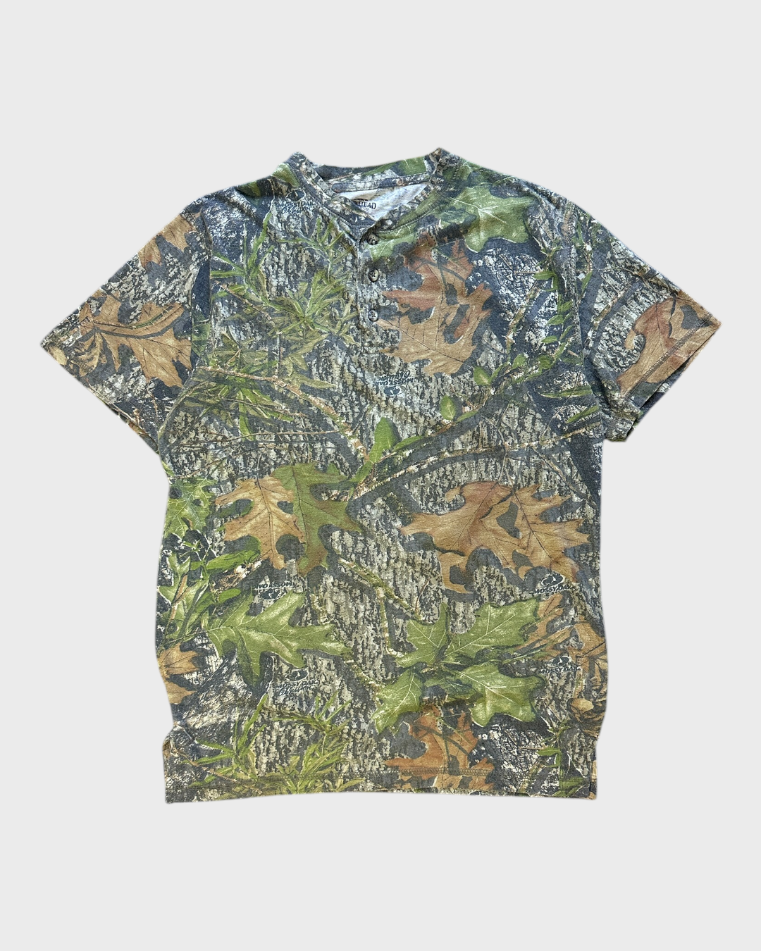 00s mossy oak camo Henley tee - M/L